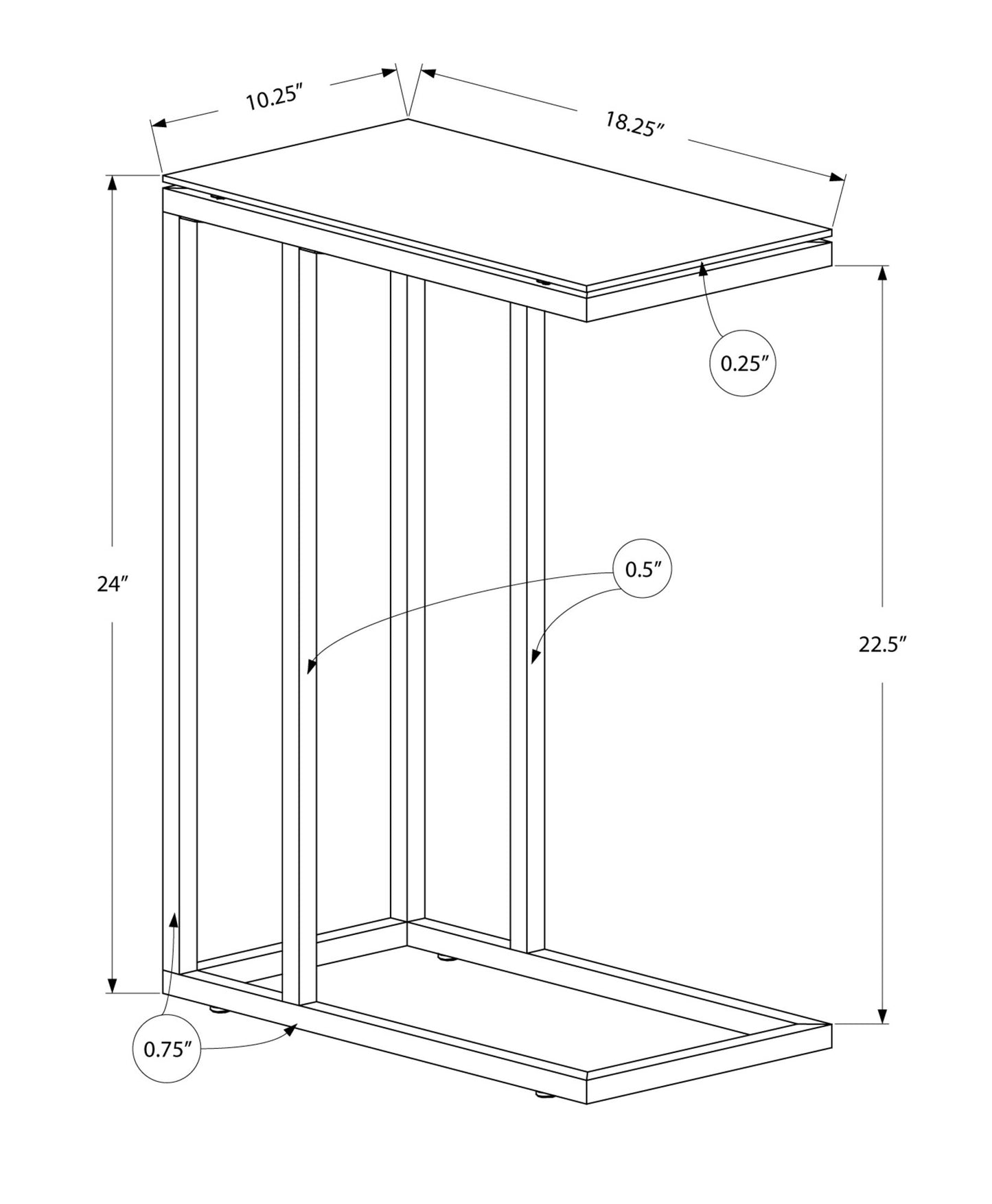 Monarch Darcy Metal Accent Table