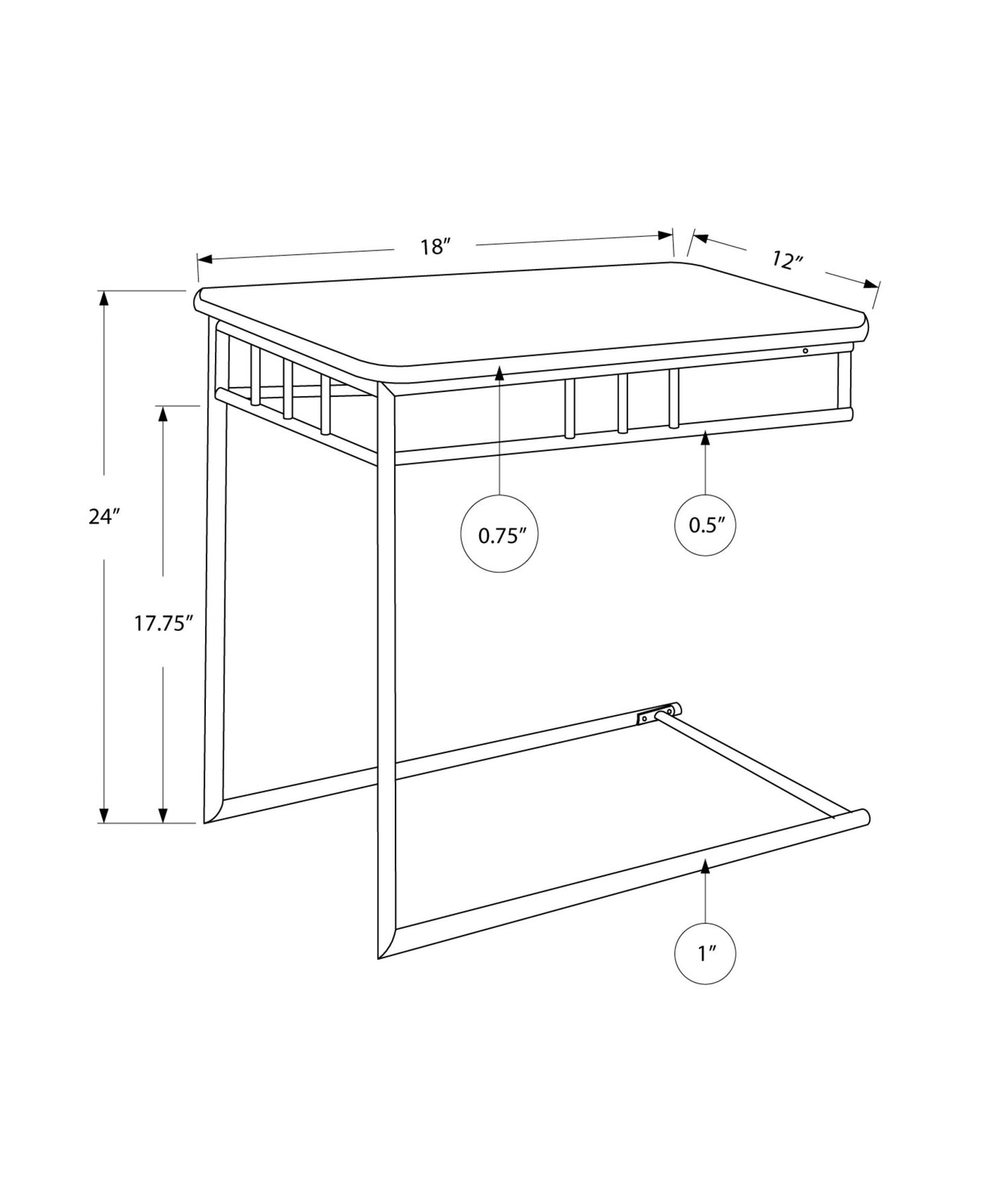 Monarch Darcy Metal Accent Table