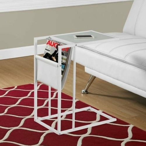 Futura White Modern Metal TV Table