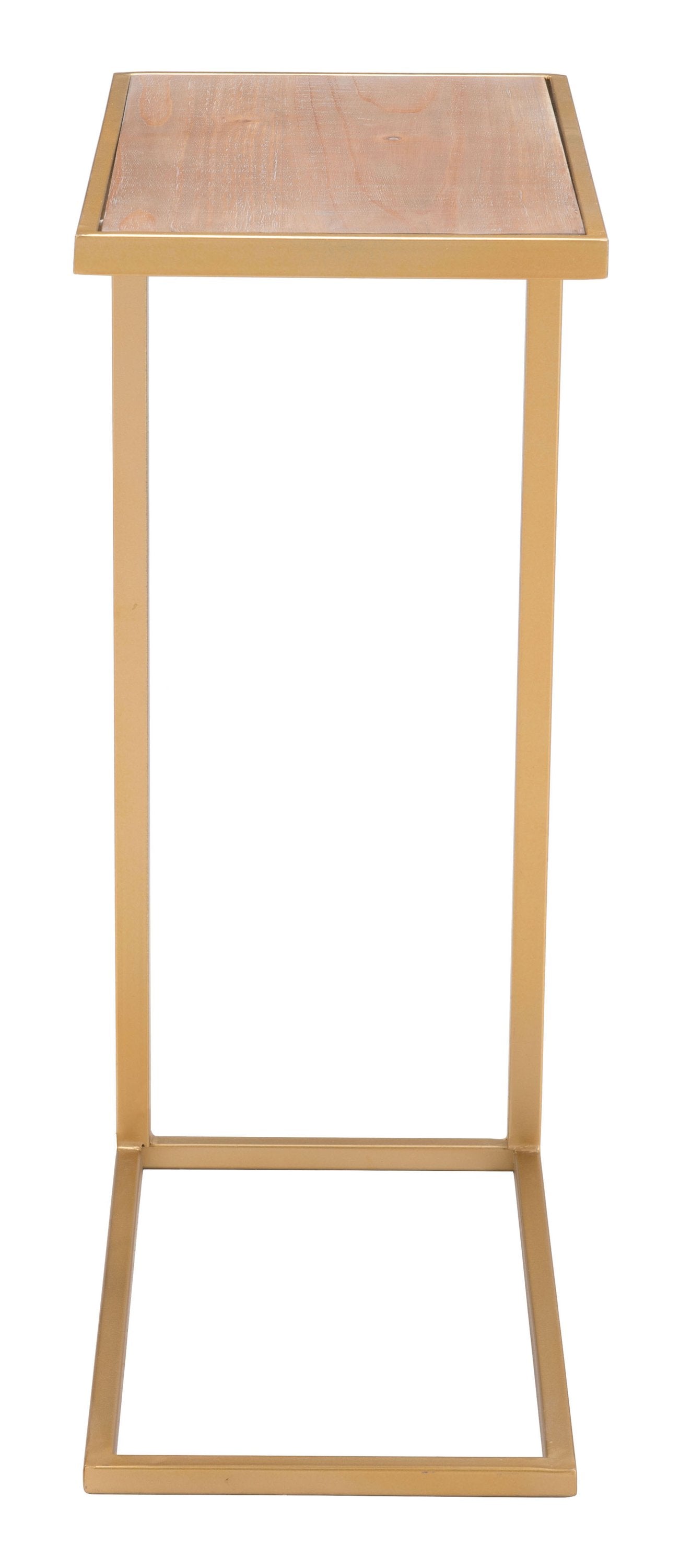 Contemporary Gold Finish Side Table