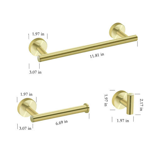 3Pcs Bathroom Hardware Set
