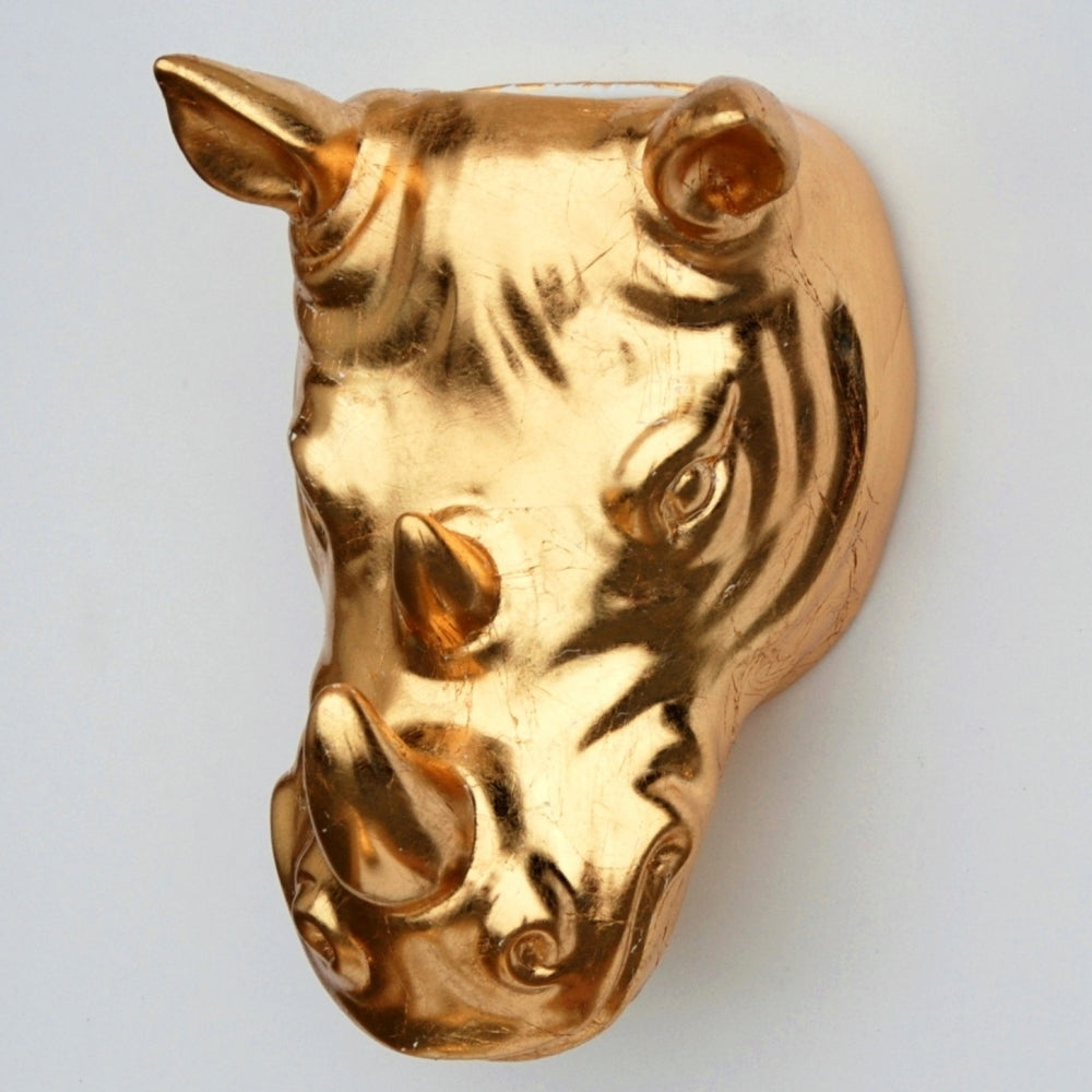 Roz RHINO Gold Gilded Indoor/Outdoor Wall Planter