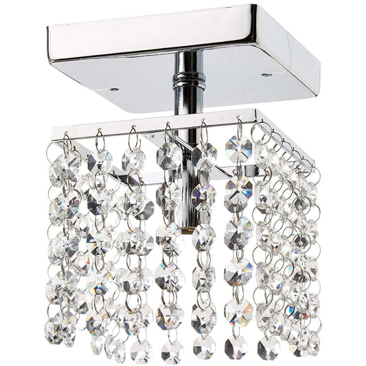 1-light Crystal Chrome Chandelier