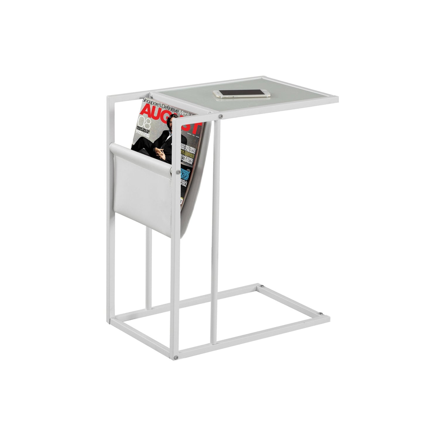 Futura White Modern Metal TV Table