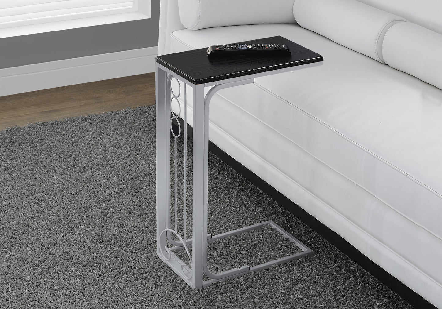 CherryWhite MDF Top and Metal Base Accent Table