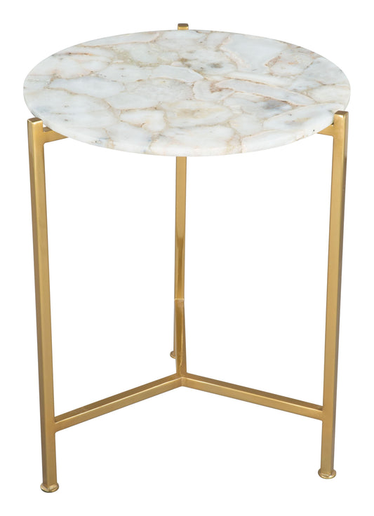 Stoned Golden Iron Side Table