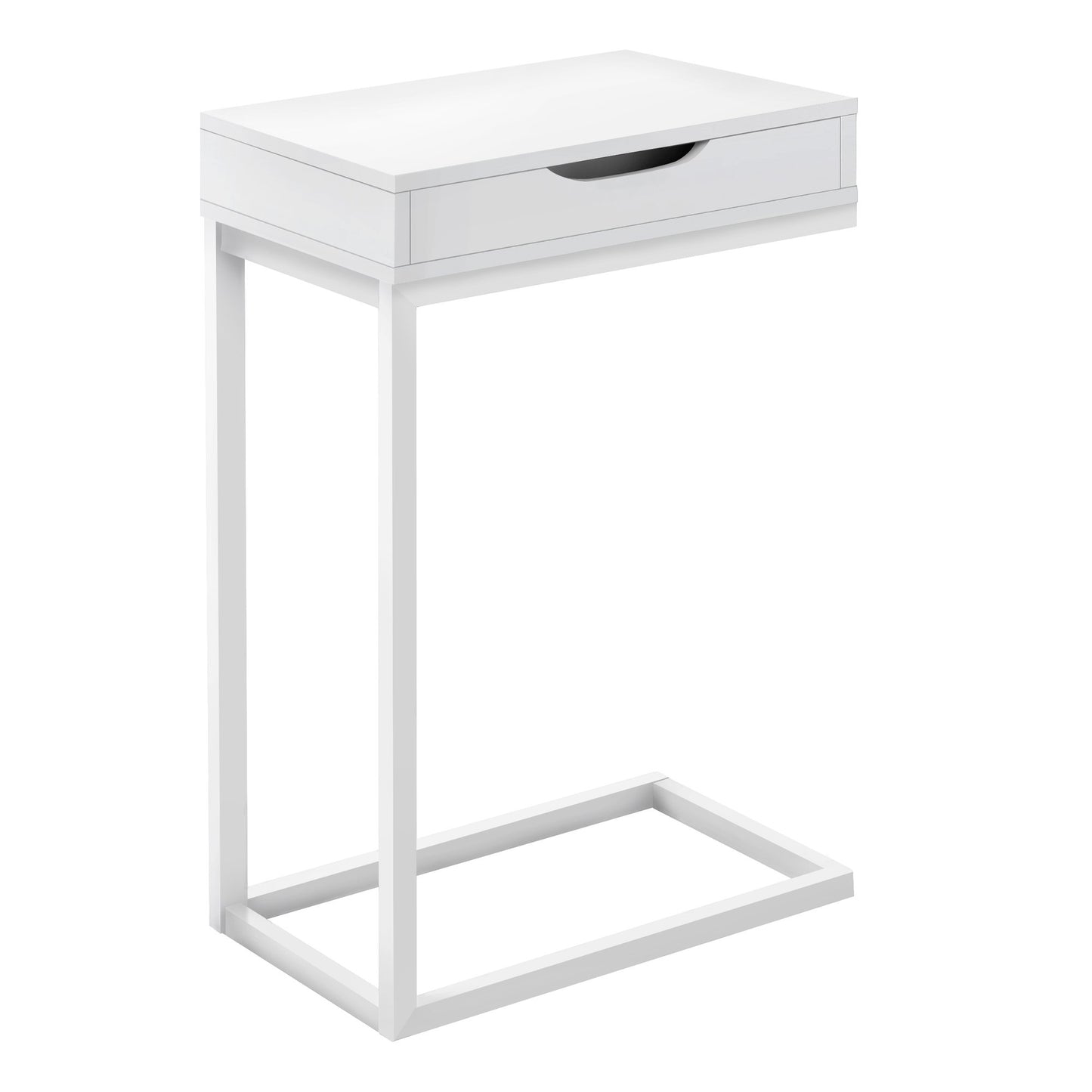 Milo White Metal Drawer Accent Table