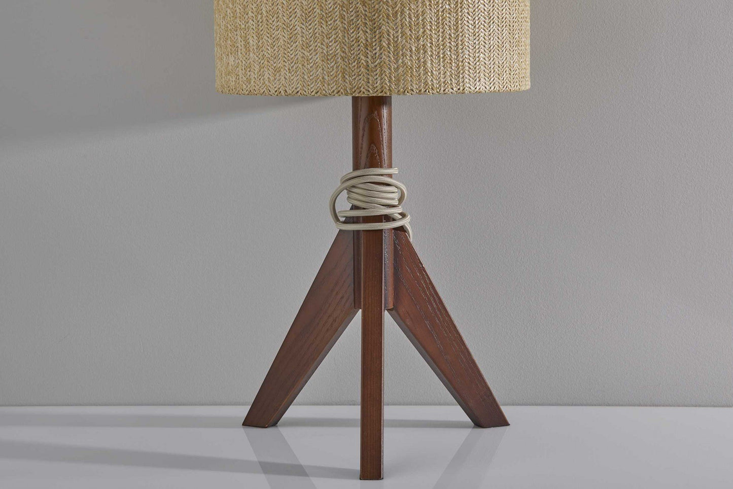 Milo Grey Wooden Tripod Base Table Lamp