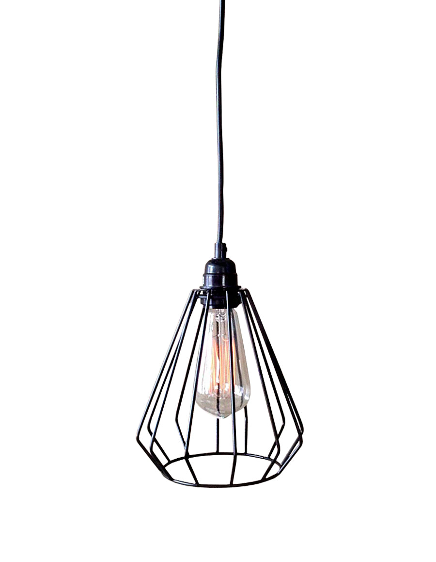 Lainie 1-light Black Adjustable Cord 7-inch Edison Pendant Lamp with Bulb