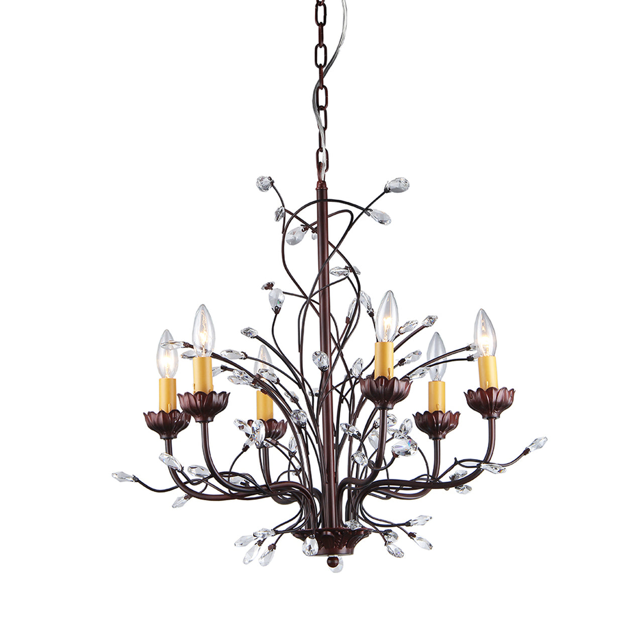 Kinsley Wonderland 6-light Crystal- Bronze Chandelier