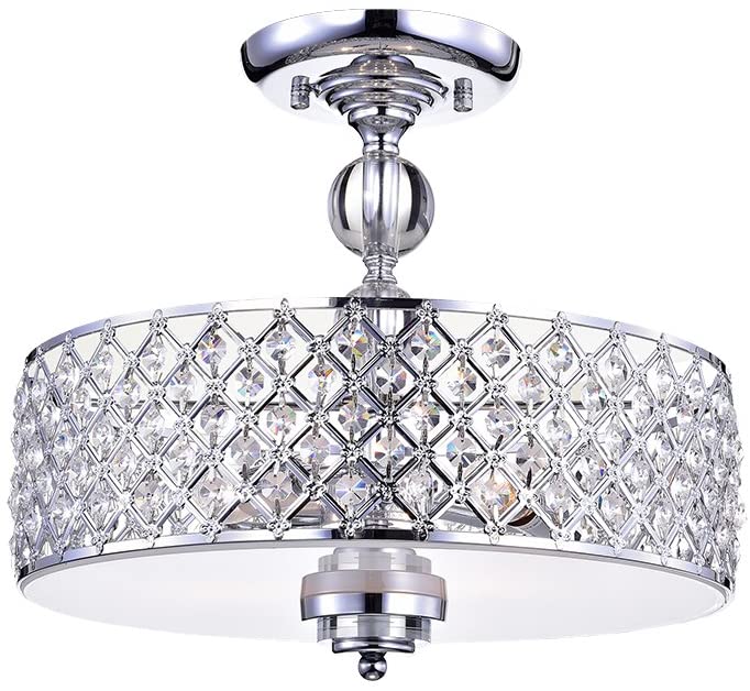 Dyesta Silver Chrome Crosshatch Round Lamp