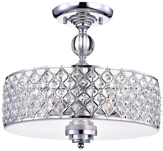 Dyesta Silver Chrome Crosshatch Round Lamp