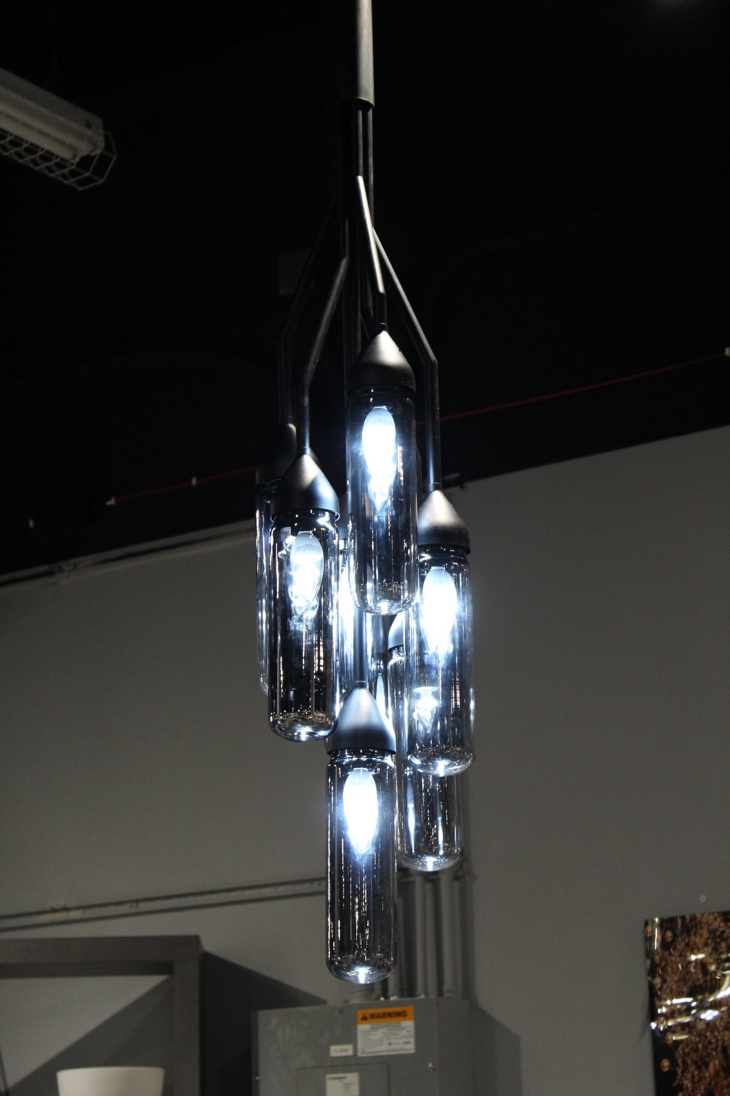 10.5" X 10.5" X 48" Black Carbon Steel Pendant Lamp