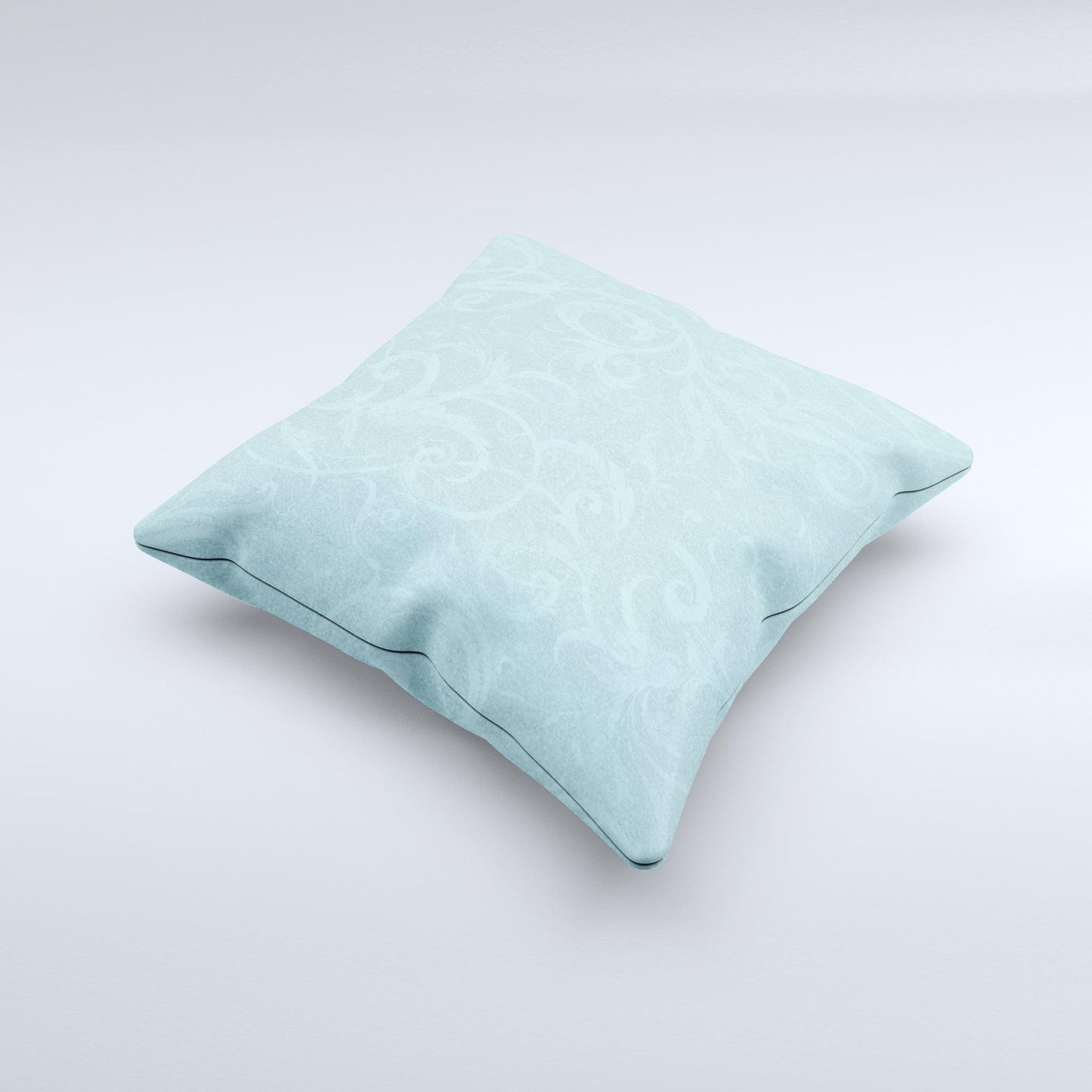 Stuffed Blue Floral Decorative Throw Pillow