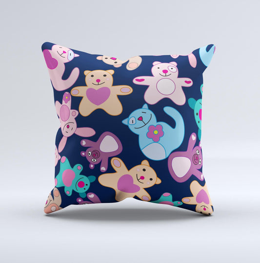 Porcelain Color Bears Decorative Throw Pillow