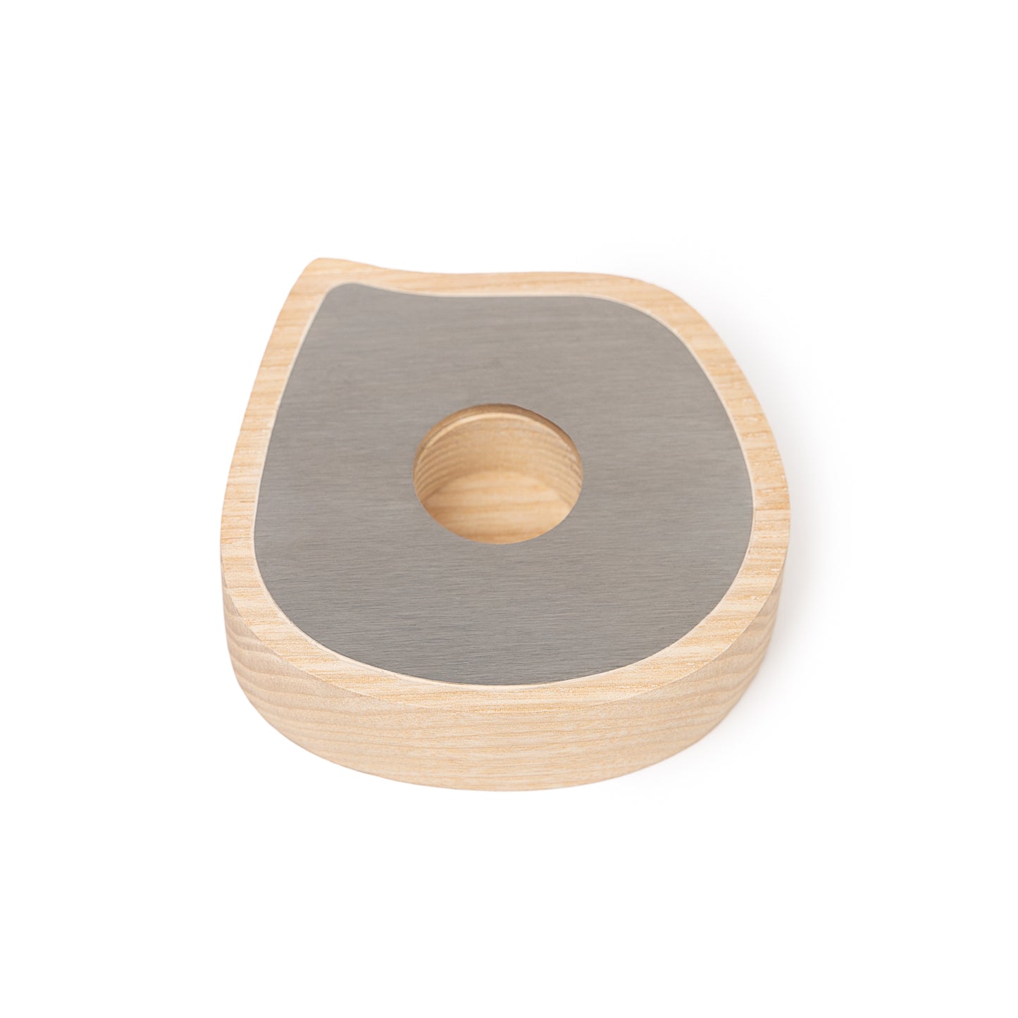 Taper candle or tealight holder | ash wood, stainless steel